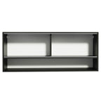 Armário Aéreo Madesa Reims 120cm 2 Portas de Correr de Vidro Reflex 1 Nicho Preto