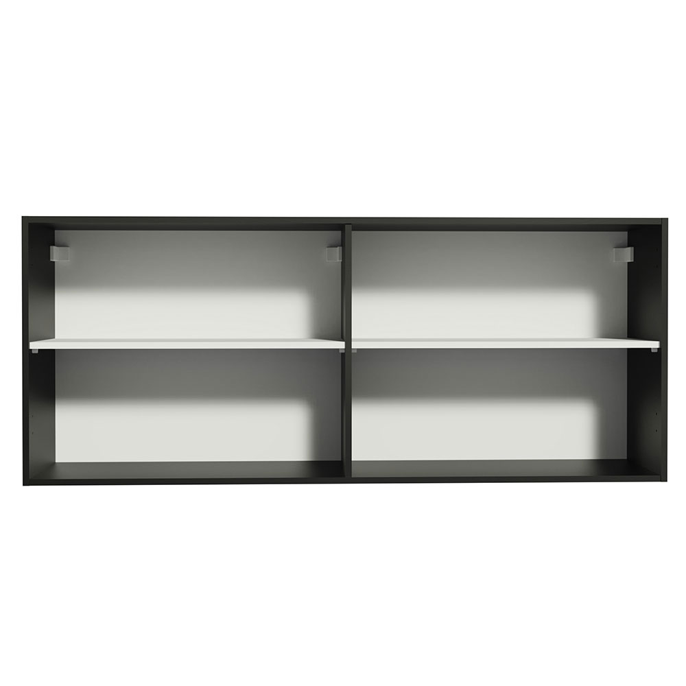 Armário Aéreo de Cozinha 120 x 50 cm 2 Portas Preto Madesa Reims
