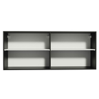 Armário Aéreo de Cozinha 120 x 50 cm 2 Portas Preto Madesa Reims