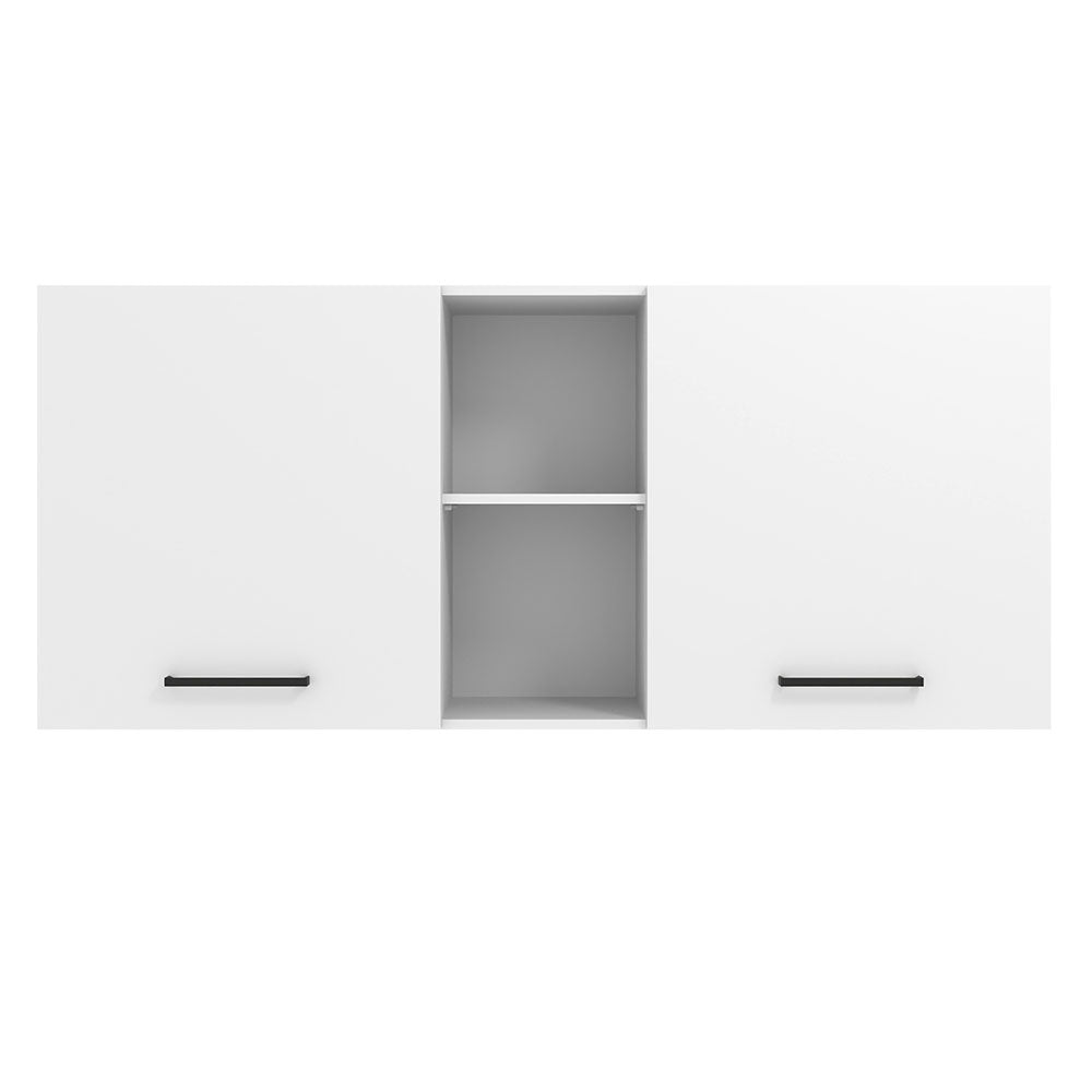 Armário Aéreo Madesa Agata 150 cm 2 Portas e 2 Nichos Branco