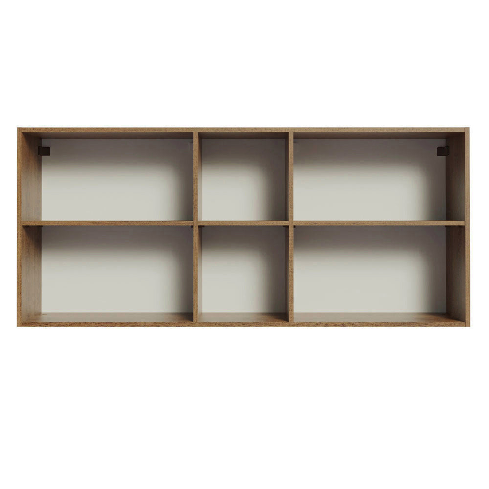 Armário Aéreo 150 cm 2 Portas e 2 Nichos Rustic/Crema Agata Madesa
