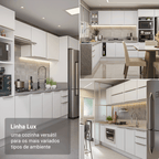 Armário Aéreo Madesa Lux 35 cm 1 Porta Branco/Branco Veludo
