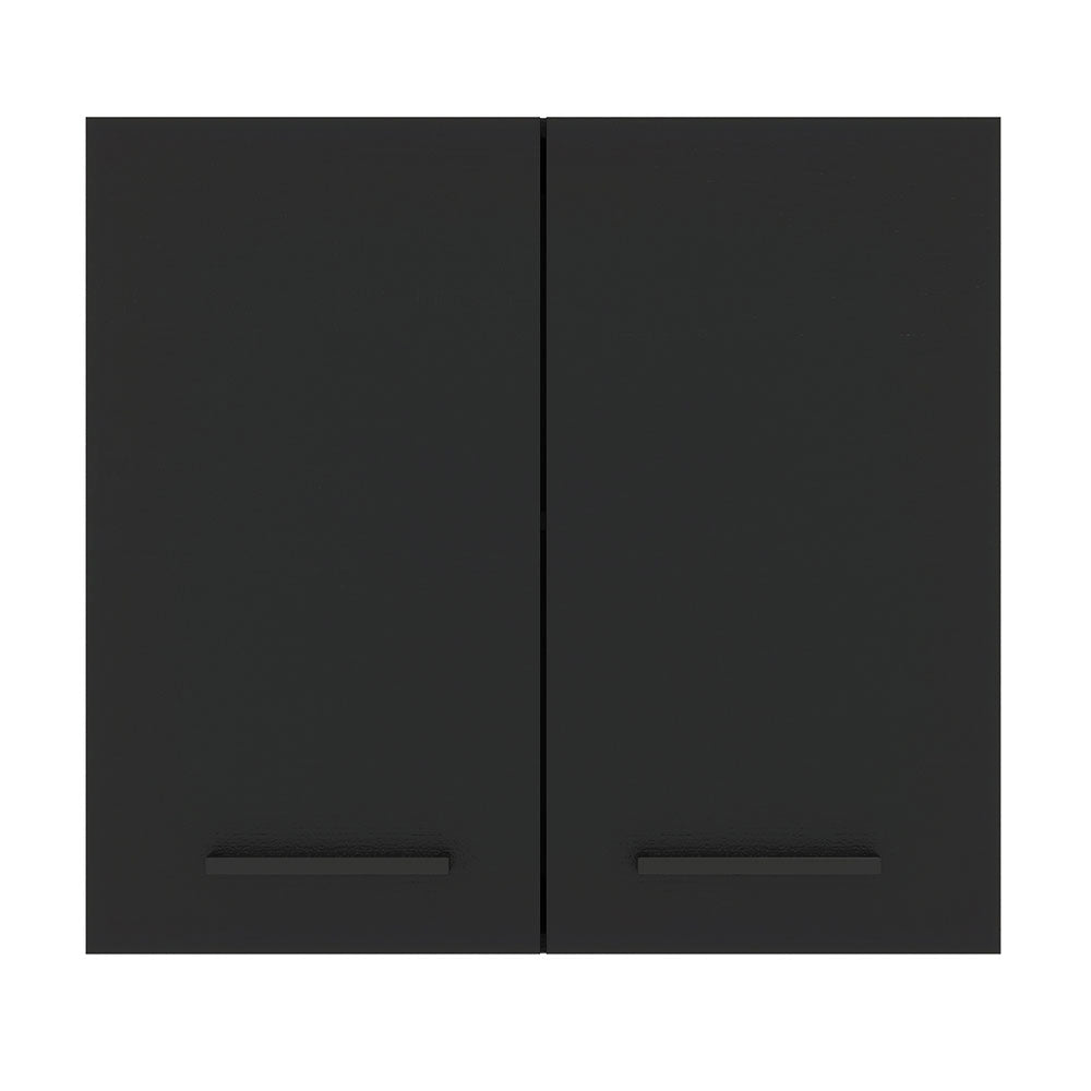 Armário Aéreo Madesa Agata 70 cm 2 Portas Branco/Preto