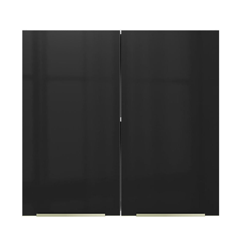 Armário Aéreo 70 cm 2 Portas Branco/Preto Lux Madesa