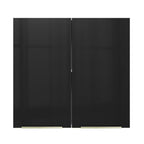 Armário Aéreo 70 cm 2 Portas Branco/Preto Lux Madesa