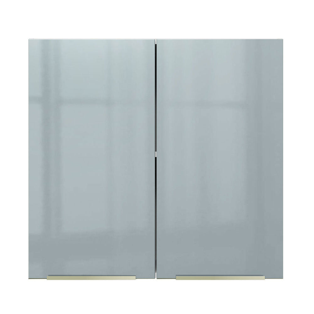 Armário Aéreo 70 cm 2 Portas Branco/Cinza Lux Madesa