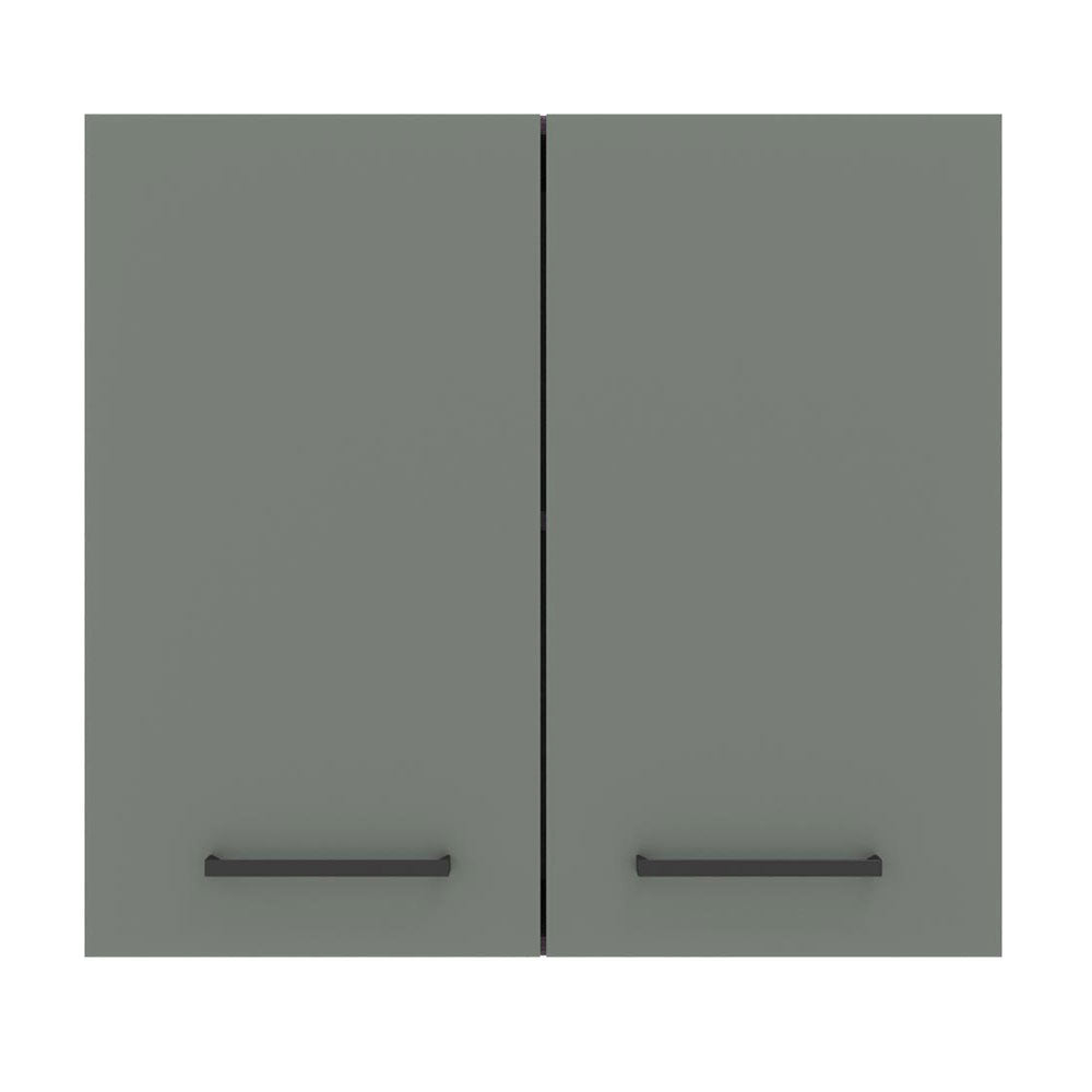 Armário Aéreo Madesa Agata 70 cm 2 Portas Branco/Cinza
