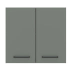 Armário Aéreo Madesa Agata 70 cm 2 Portas Branco/Cinza