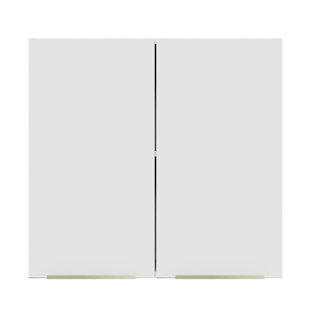 Armário Aéreo 70 cm 2 Portas Branco/Branco Veludo Lux Madesa