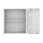 Armário Aéreo de Canto 1 Porta Branco/Crema Agata Madesa