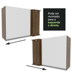 Armário Aéreo de Canto Madesa Glamy 1 Porta Rustic/Branco