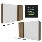 Armário Aéreo de Canto Madesa Stella 1 Porta Rustic/Branco