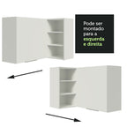 Armário Aéreo de Canto Madesa Stella 1 Porta para linha de 60 cm de profundidade Branco