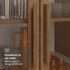 Cristaleira 70 cm 2 Portas de Vidro com Pés Trapézio Rustic/Marrom Madesa
