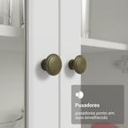 Módulo Cristaleira 70 cm 2 Portas de Vidro Branco Vik Madesa