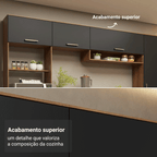 Paneleiro 40 cm 1 Porta Rustic/Preto Lille Madesa