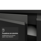 Paneleiro 40 cm 2 Portas Suspenso Preto Nice Madesa