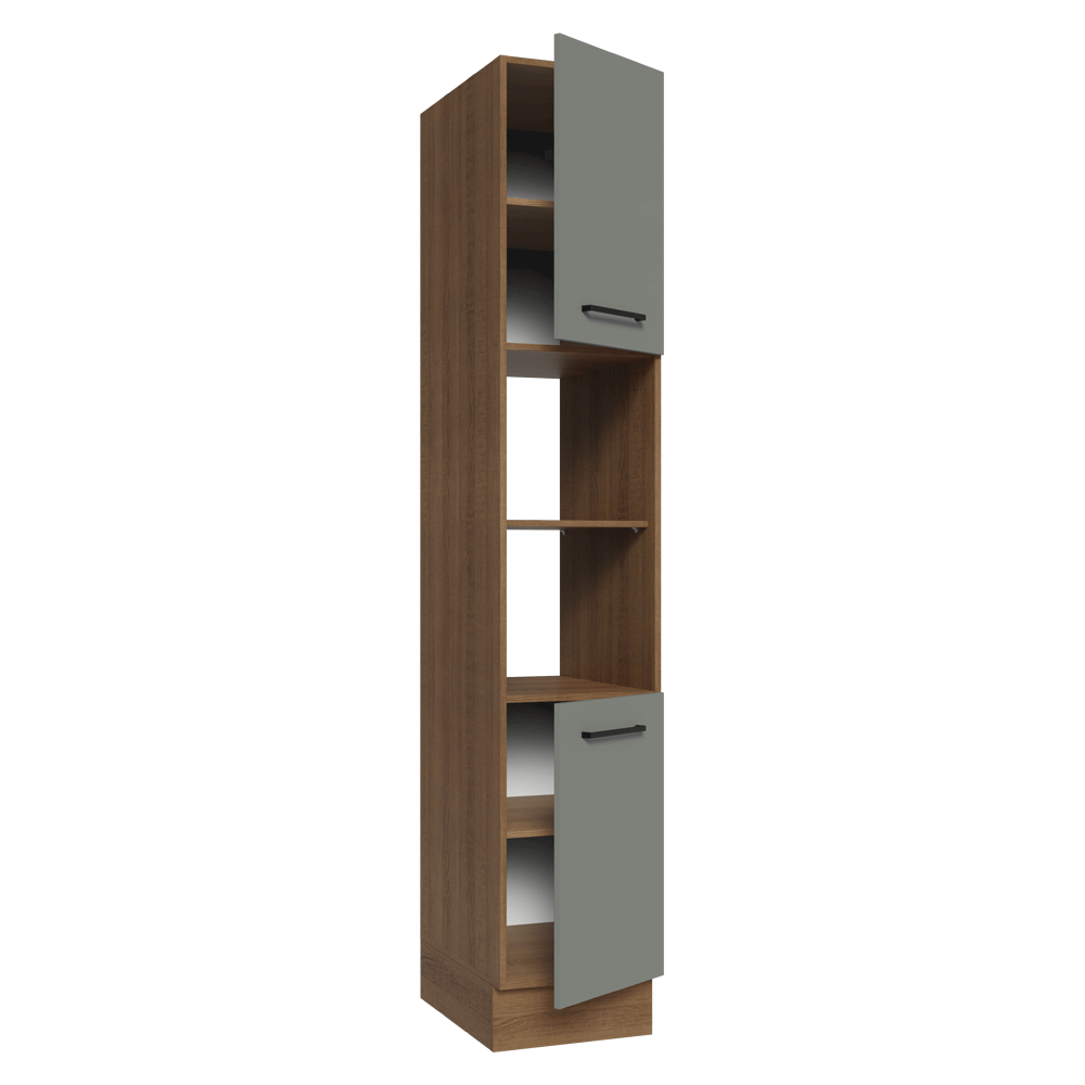 Paneleiro 40 cm 2 Portas e 2 Nichos Rustic/Cinza Agata Madesa
