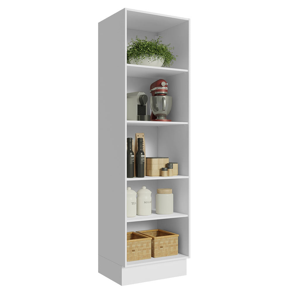 Paneleiro 100% MDF 60 cm com Nichos Abertos para Cozinha Madesa Acordes Branco