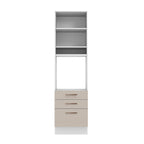 Torre Quente 60 cm 1 Porta 3 Gavetas Branco/Crema Agata Madesa