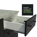 Torre Quente Madesa Agata 60 cm 1 Porta 3 Gavetas Branco/Preto