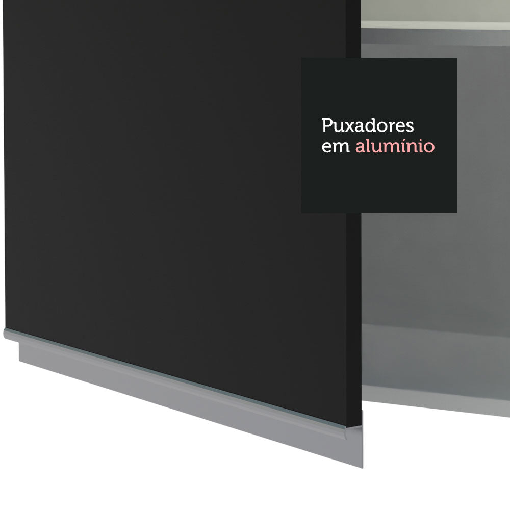 Torre Quente Madesa Glamy 60 cm 1 Porta 3 Gavetas Branco/Preto