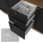 Torre Quente 60 cm 1 Porta 3 Gavetas Rustic/Preto Vik Madesa