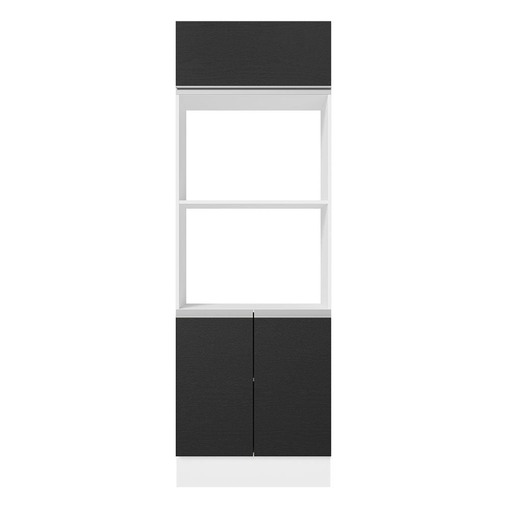 Torre Quente 100% MDF 70 cm para 2 Fornos Branco/Preto Acordes Madesa