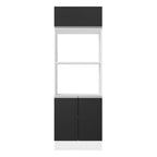 Torre Quente 100% MDF 70 cm para 2 Fornos Branco/Preto Acordes Madesa