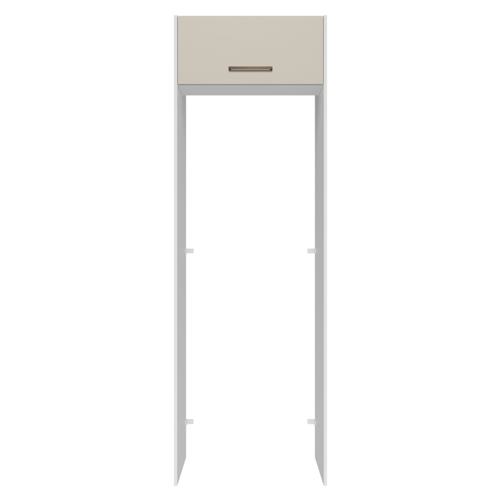 Porta-Geladeira 73 cm 1 Porta Basculante Branco/Crema Agata Madesa
