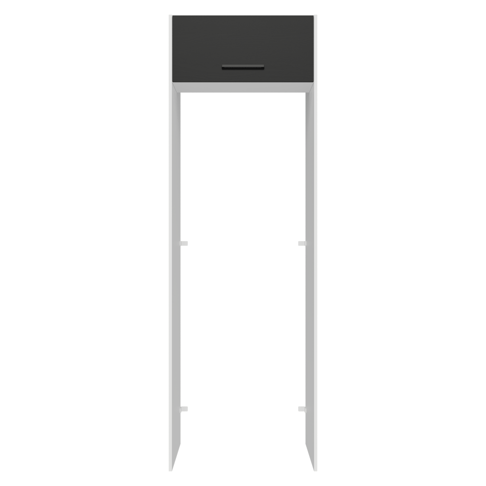Porta-Geladeira 73 cm 1 Porta Basculante Branco/Preto Agata Madesa