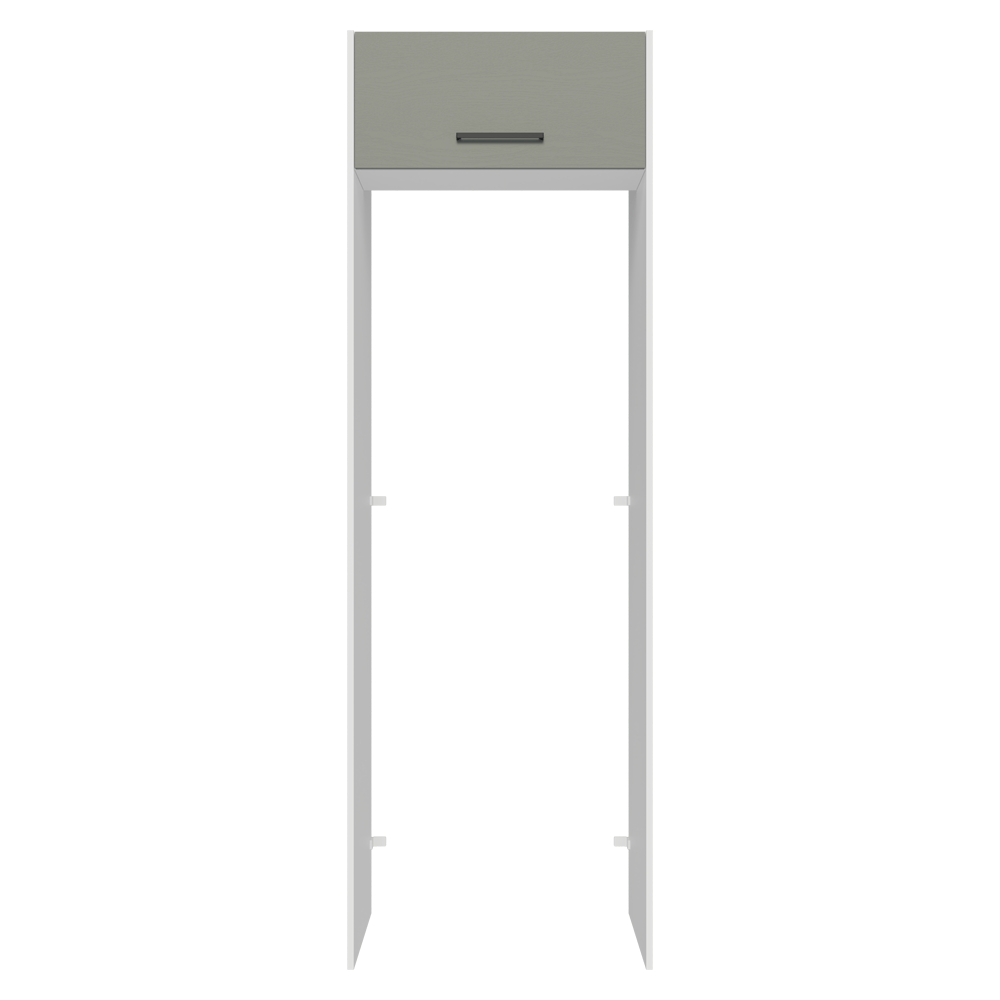 Porta-Geladeira 73 cm 1 Porta Basculante Branco/Cinza Agata Madesa
