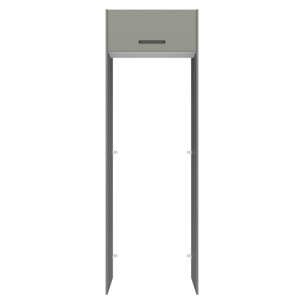 Porta-Geladeira 73 cm 1 Porta Basculante Cinza/Branco/Cinza Agata Madesa