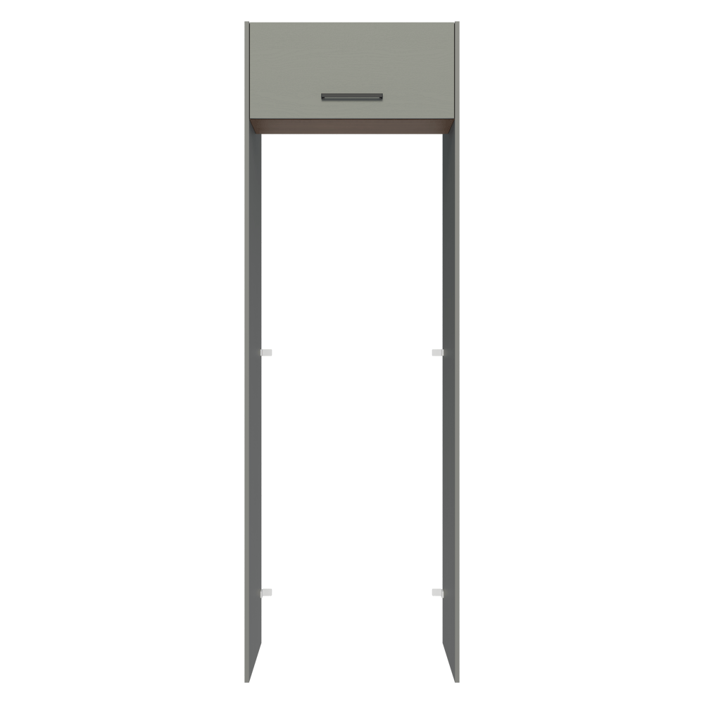 Porta-Geladeira 73 cm 1 Porta Basculante Cinza/Rustic/Cinza Agata Madesa