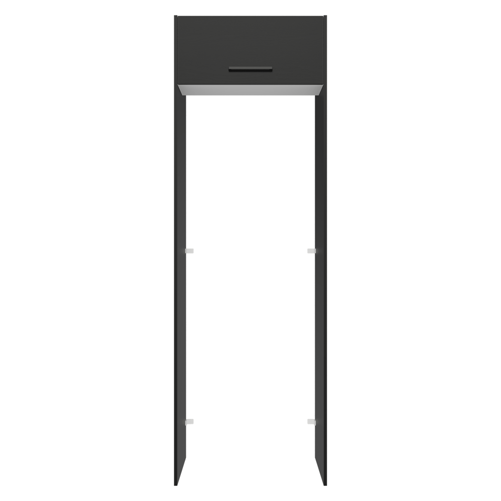 Porta-Geladeira 73 cm 1 Porta Basculante Preto/Branco/Preto Agata Madesa