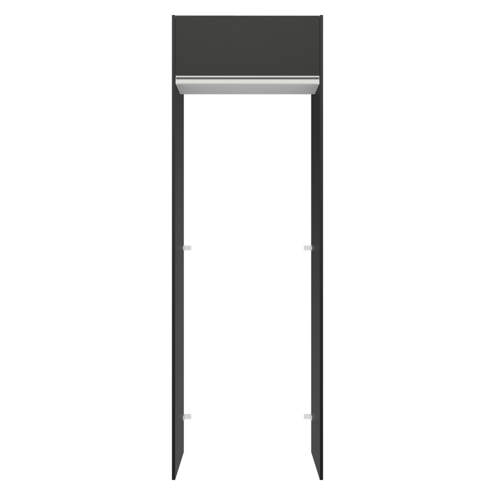 Porta-Geladeira 73 cm 1 Porta Basculante Preto/Branco/Preto Glamy Madesa