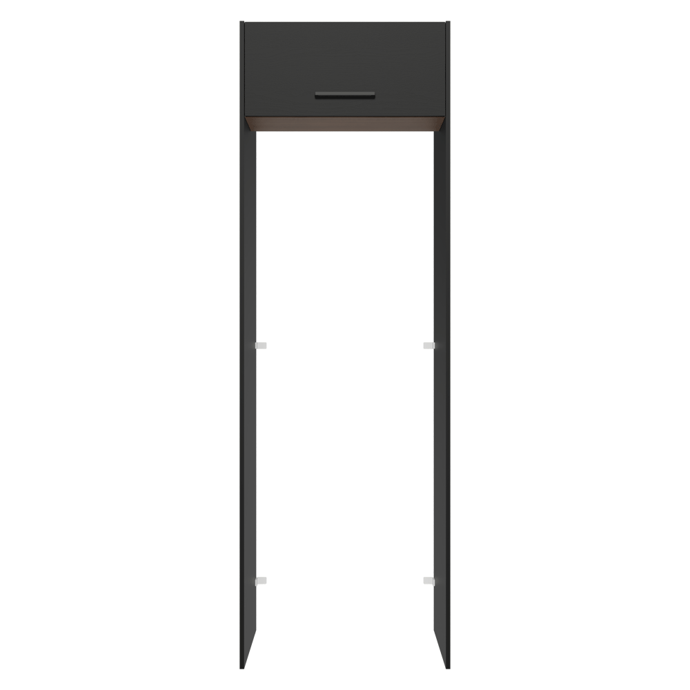 Porta-Geladeira 73 cm 1 Porta Basculante Preto/Rustic/Preto Agata Madesa