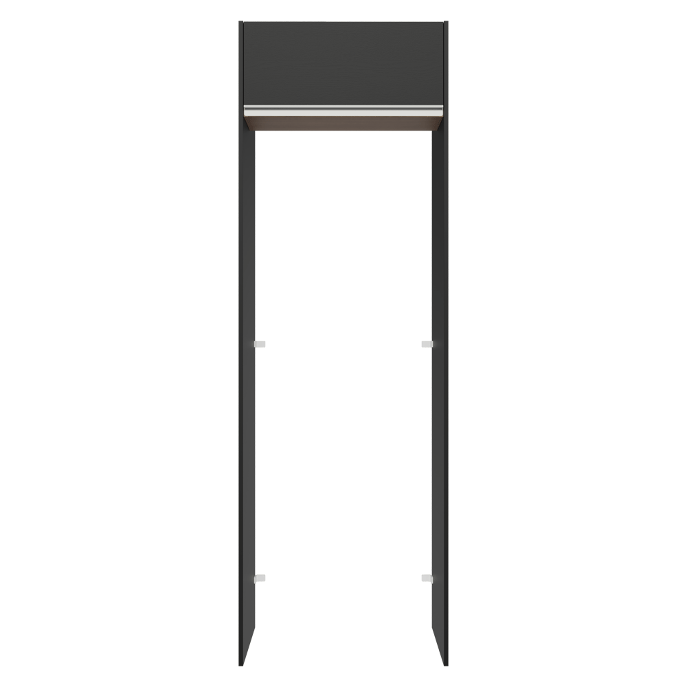 Porta-Geladeira 73 cm 1 Porta Basculante Preto/Rustic/Preto Glamy Madesa