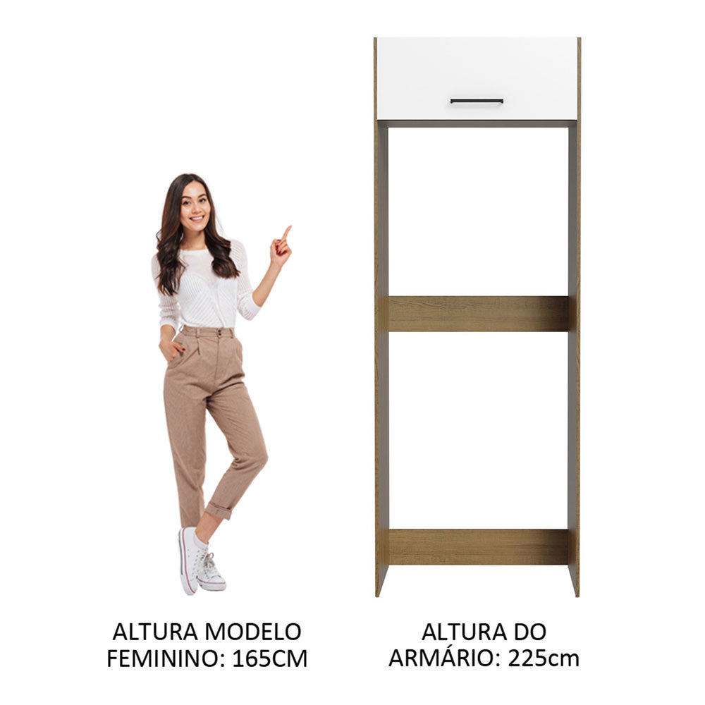 Porta Geladeira Madesa Agata 1 Porta Basculante Rustic/Branco