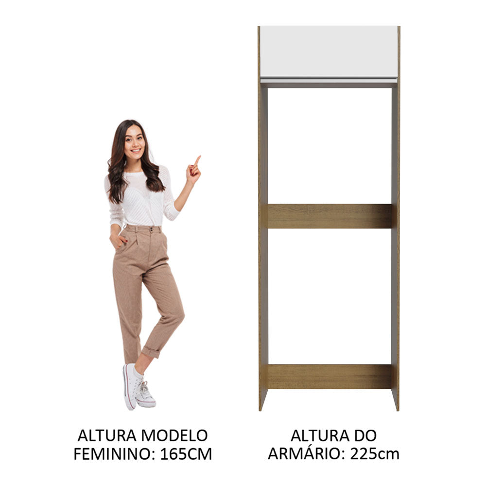 Porta-Geladeira Madesa Glamy 1 Porta Basculante Rustic/Branco