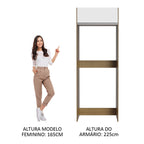 Porta-Geladeira Madesa Glamy 1 Porta Basculante Rustic/Branco