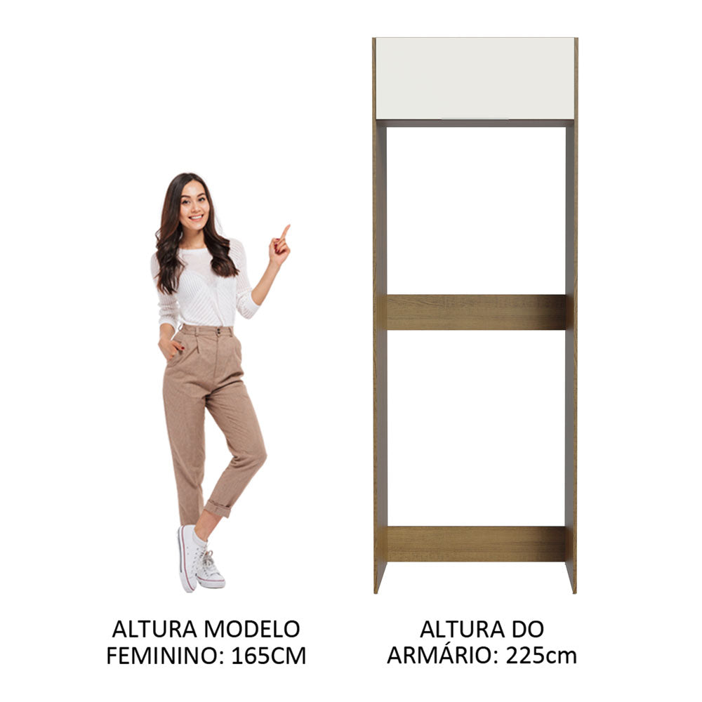 Porta-Geladeira Madesa Stella 1 Porta Basculante Rustic/Branco