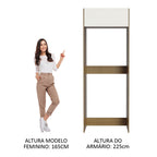 Porta-Geladeira Madesa Stella 1 Porta Basculante Rustic/Branco