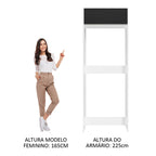 Porta-Geladeira Madesa Glamy 1 Porta Basculante Branco/Preto