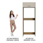 Porta Geladeira 1 Porta Basculante Rustic/Crema Agata Madesa