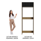 Porta-Geladeira Madesa Lux 1 Porta Basculante Rustic/Preto