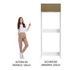 Porta-Geladeira Madesa Stella 1 Porta Basculante Branco/Rustic