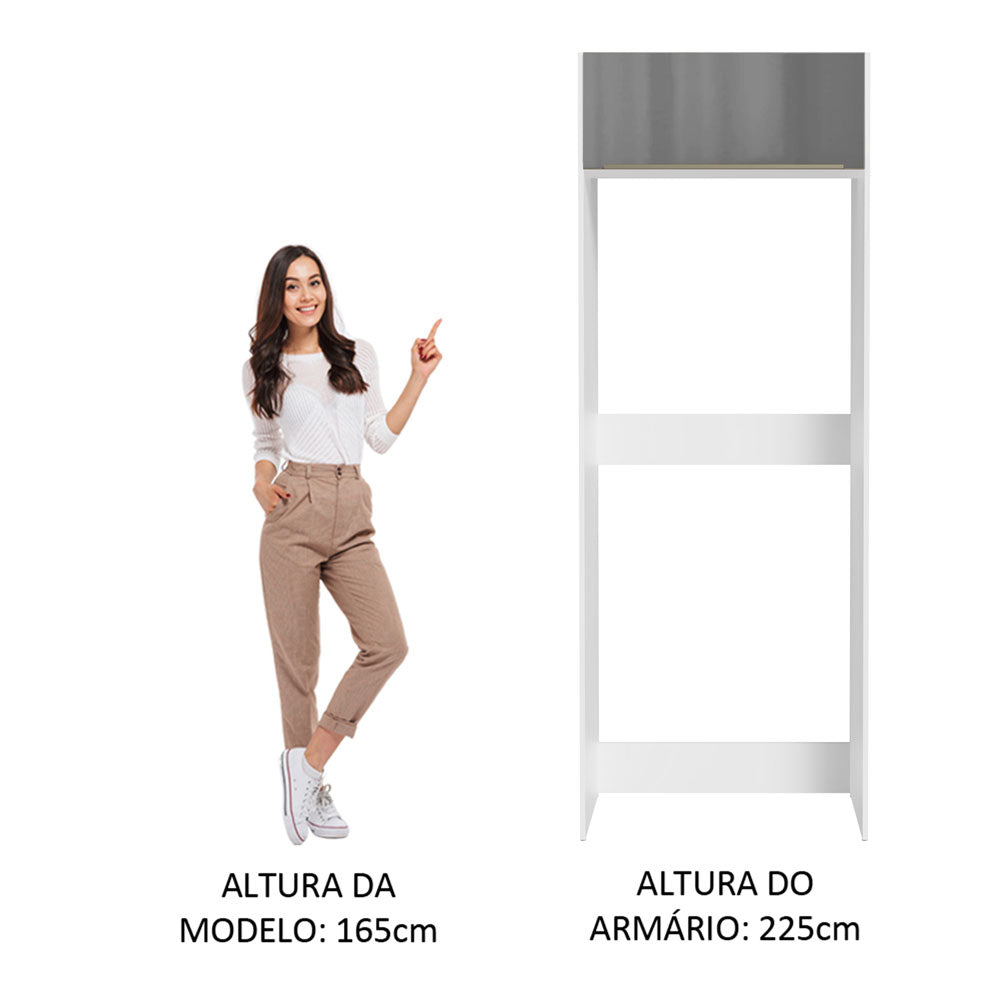 Porta-Geladeira Madesa Lux 1 Porta Basculante Branco/Cinza