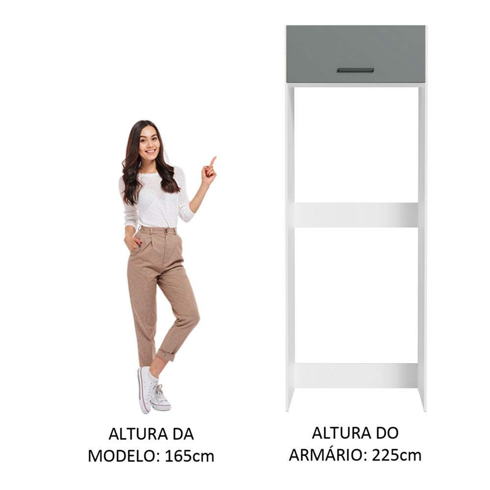 Porta-Geladeira Madesa Agata 1 Porta Basculante Branco/Cinza