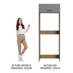 Porta-Geladeira Madesa Agata 1 Porta Basculante Rustic/Cinza